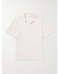 MR P. - Jonny Open-collar Pointelle-knit Cotton Polo Shirt - Lyst