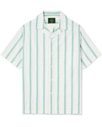 Portuguese Flannel - Donatella Convertible-collar Embroidered Cotton Shirt - Lyst
