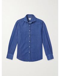 Brunello Cucinelli - Schmal geschnittenes Hemd aus Baumwolle mit Cutaway-Kragen - Lyst