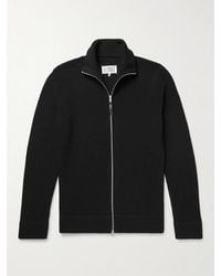Maison Margiela - Ribbed Cotton And Wool-Blend Zip-Up Cardigan - Lyst