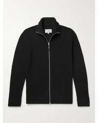 Maison Margiela - Ribbed Cotton And Wool-blend Zip-up Cardigan - Lyst