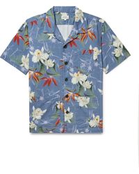 Hartford - Phil Camp-collar Printed Cotton-seersucker Shirt - Lyst