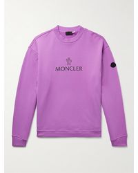 Moncler - Logo-Print Cotton-Jersey Sweatshirt - Lyst