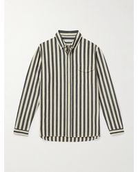 Richard James - Button-down Collar Striped Slub Cotton Oxford Shirt - Lyst