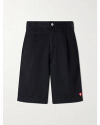 Human Made - Skater Straight-Leg Logo-Detailed Pleated Twill Shorts - Lyst