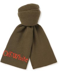 Off-White c/o Virgil Abloh - Bookish Logo-embroidered Virgin Wool Scarf - Lyst