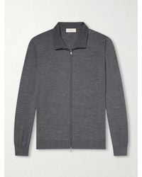 Piacenza 1733 - Slim-Fit Virgin Wool Zip-Up Cardigan - Lyst