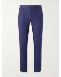 Sunspel - Straight-Leg Pleated Linen Suit Trousers - Lyst