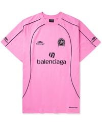 Balenciaga - Oversized Embroidered Logo-print Cotton-jersey T-shirt - Lyst