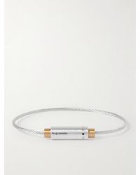 Le Gramme - Bracciale cable in argento sterling spazzolato e oro 18 carati 9G - Lyst