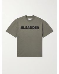 Jil Sander - T-Shirt aus Baumwoll-Jersey mit Logoprint - Lyst