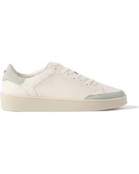Canali - Suede-trimmed Leather Sneakers - Lyst