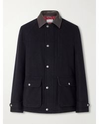 Brunello Cucinelli - Leather-Trimmed Cashmere-Felt Jacket - Lyst