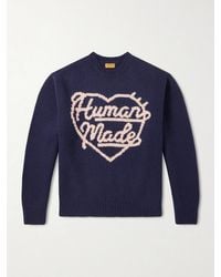 Human Made - Logo-Intarsia Wool-Blend Sweater - Lyst