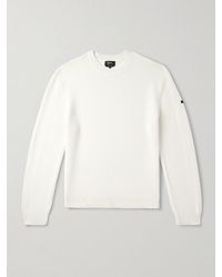 A.P.C. - Thomas Logo-Appliquéd Honeycomb-Knit Virgin Wool Sweater - Lyst