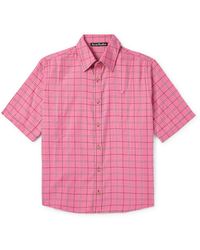 Acne Studios - Sarlie Logo-appliquéd Checked Cotton-flannel Shirt - Lyst
