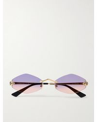 Cartier - Panthère De Cartier Rimless Hexagon-Frame-Tone Sunglasses - Lyst