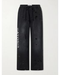 Satoshi Nakamoto - Luke Straight-Leg Logo-Printed Cotton-Fleece Sweatpants - Lyst