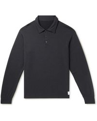 Visvim Sport Weller Logo-appliquéd Wool-blend Jersey Polo Shirt - Blue