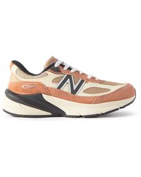 New Balance - 990v6 Leather-trimmed Suede And Mesh Sneakers - Lyst