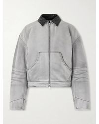 Acne Studios - Cotton Leather-trimmed Jacket - Lyst