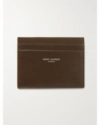 Saint Laurent - Logo-Print Leather Cardholder - Lyst