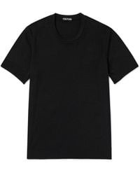 Tom Ford - Placed Rib Slim-fit Lyocell And Cotton-blend T-shirt - Lyst