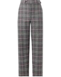 Bode - Straight-leg Checked Flannel Trousers - Lyst
