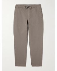 MR P. - Straight-Leg Cotton And Linen-Blend Twill Drawstring Trousers - Lyst