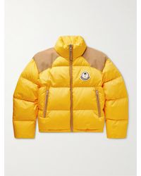 Moncler Genius 8 Moncler Palm Angels Kelsey Cropped Logo-appliquéd Panelled Quilted Econyl Down Jacket - Yellow
