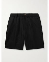 Brunello Cucinelli - Straight-leg Pleated Linen And Cotton-blend Twill Bermuda Shorts - Lyst
