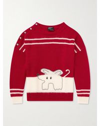 Enfants Riches Deprimes - Rat Embroidered Striped Mohair And Silk-Blend Sweater - Lyst