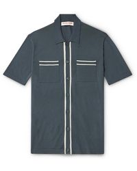 Orlebar Brown - Keeling Striped Cotton And Silk-blend Polo Shirt - Lyst