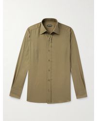 Tom Ford - Cutaway-collar Silk-poplin Shirt - Lyst