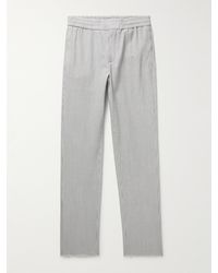 Loro Piana - Slim-Fit Straight-Leg Striped Wool-Blend Seersucker Trousers - Lyst