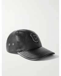 Celine - Logo-Appliquéd Embroidered Full-Grain Leather Baseball Cap - Lyst