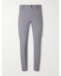 Eleventy - Slim-fit Tapered Stretch-wool Flannel Trousers - Lyst