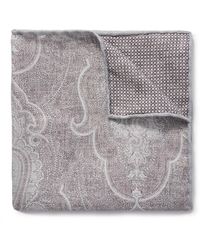Brunello Cucinelli - Reversible Printed Silk Pocket Square - Lyst