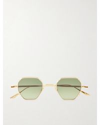 Jacques Marie Mage - Verlaine Round-frame Gold-tone Sunglasses - Lyst