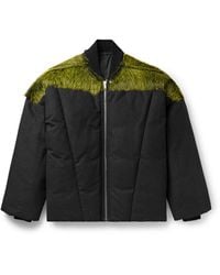 Rick Owens - Calf Hair-Trimmed Cotton-Canvas Down Jacket - Lyst