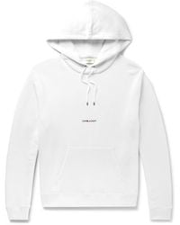 Saint Laurent Slim-fit Logo-print Loopback Cotton-jersey Hoodie in 