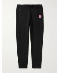 Canada Goose - Huron Tapered Logo-Appliquéd Cotton-Jersey Sweatpants - Lyst
