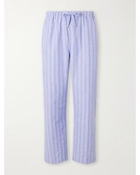 Derek Rose - Arran 20 Straight-Leg Striped Herringbone Brushed-Cotton Twill Pyjama Trousers - Lyst