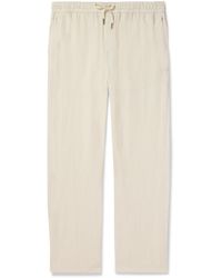 MR P. - Edward Straight-Leg Garment-Dyed Linen Drawstring Trousers - Lyst
