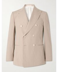 Caruso - Norma Double-breasted Silk And Linen-blend Suit Jacket - Lyst