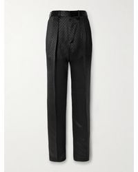 Tom Ford - Straight-leg Pleated Polka-dot Satin Tuxedo Trousers - Lyst