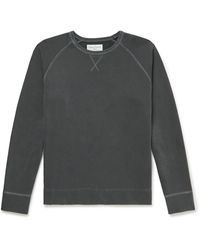 Officine Generale Baptiste Garment-dyed Fleece-back Cotton-jersey Sweatshirt - Gray