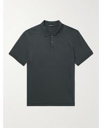 James Perse - Luxe Lotus Cotton-jersey Polo Shirt - Lyst