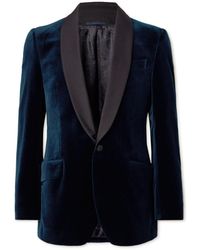 Favourbrook - Shawl-collar Twill-trimmed Cotton-velvet Tuxedo Jacket - Lyst