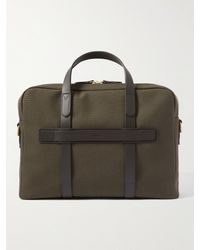 Mismo Endeavour Leather-trimmed Nylon Briefcase - Green